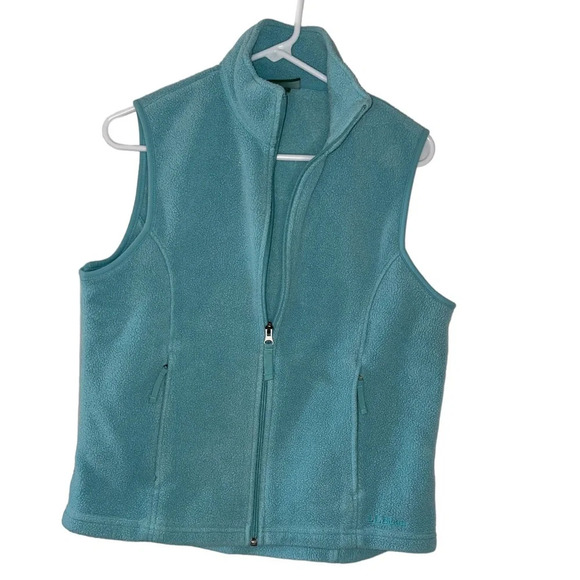 LL Bean Full Zip Blue Fleece Vest Women's Size Small Zip Pockets Outdoor Hiking - Picture 3 of 9